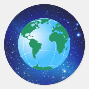WERELDBOL RONDE STICKER