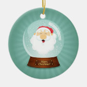 Wereldbol Santa Claus Face Keramisch Ornament (Voorkant)