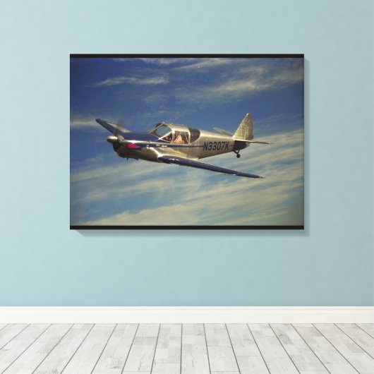 Wereldbol, SWIFT 1946_Klassieke luchtvaart Canvas Afdruk (Insitu (Houten vloer))