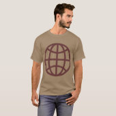 Wereldbol symbool - donkerbruin t-shirt (Voorkant volledig)