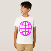 Wereldbol Symbool - Magenta T-shirt (Voorkant volledig)