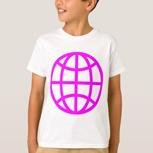 Wereldbol Symbool - Magenta T-shirt (Voorkant)
