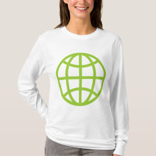 Wereldbol Symbool - Martian Green T-shirt