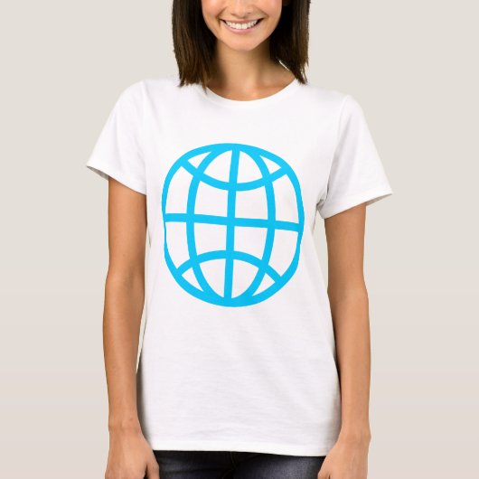 Wereldbol Symbool - Sky Blue T-shirt (Voorkant)
