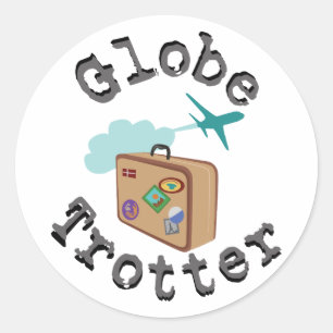 Wereldbol Trotter Ronde Sticker