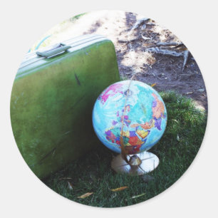 Wereldbol Trotter Ronde Sticker