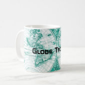 Wereldbol Trotter Wereldkaart groene koffie Mok (Voorkant links)