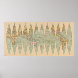 Wereldbol van de gedeconstrueerde aarde (1887) poster