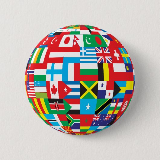 wereldbol van de knop Flags Ronde Button 5,7 Cm (Voorkant)
