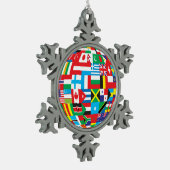 wereldbol van Flags Pewter ornament (Links)
