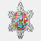 wereldbol van Flags Pewter ornament (Rechts)