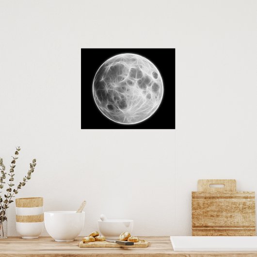 Wereldbol van het Moon Lunar Planet Poster (Keuken)