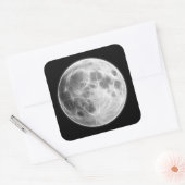 Wereldbol van het Moon Lunar Planet Vierkante Sticker (Envelop)