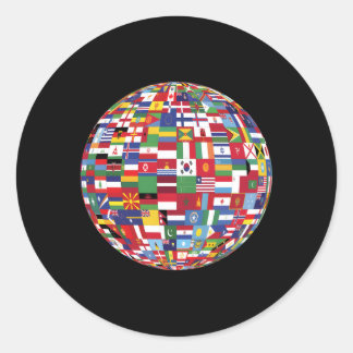 Wereldbol van Vlaggen Wereldkaart Atlas Ronde Sticker