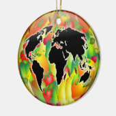 Wereldbol van vruchten keramisch ornament (Links)