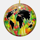 Wereldbol van vruchten keramisch ornament (Achterkant)