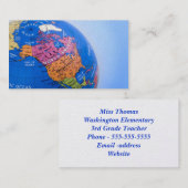 WERELDBOL-VISITEKAARTJE VISITEKAARTJE (Voorkant / Achterkant)