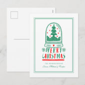 Wereldbol voor kerstFolk Art Snow Feestdagenkaart (Voorkant / Achterkant)