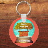 Wereldbol voor wintersneeuw sleutelhanger (Voorkant)