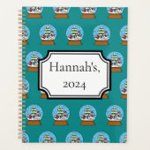 Wereldbol w Kardinaal Sneeuwman & Pine Tree | pers Planner (Voorkant)