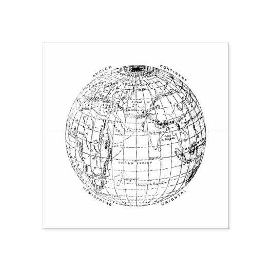  WERELDBOL WOOD ART STAMP 	RUBBERSTEMPEL (Afrduk)