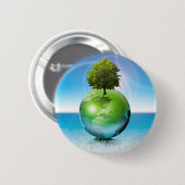 Wereldboom - ecologie ronde button 5,7 cm (Voorkant /achterkant)