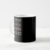 Wereldbraillendag, alfabet letters met een verslec koffiemok (Voorkant links)