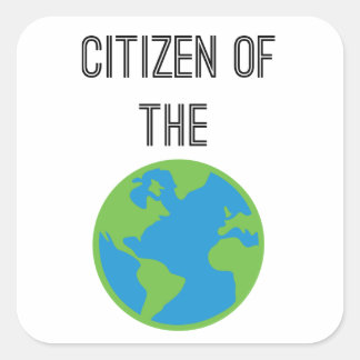 wereldburger vierkante sticker