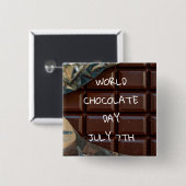 Wereldchocoladedag 7 juli Button (Voorkant /achterkant)