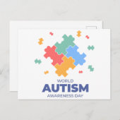 Werelddag van autisme feestdagenkaart (Voorkant / Achterkant)