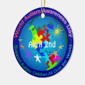 Werelddag van autisme keramisch ornament (Links)