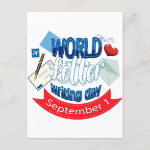 werelddag van de brieven feestdagenkaart