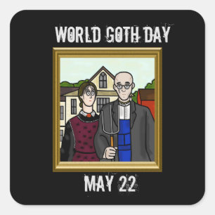 Werelddag van de Gothic Amerikaanse Gotische Stick Vierkante Sticker