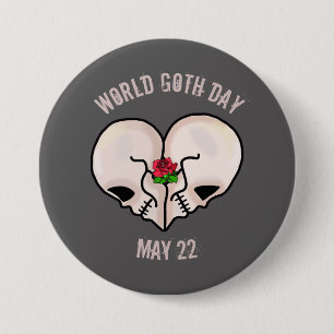 Werelddag van de Gothic Button met hartschedel