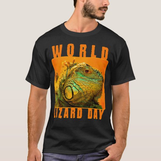 Werelddag van de hagedis, iguana t-shirt (Voorkant)