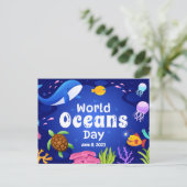 Werelddag van de oceanen, 8 juni 2023 briefkaart (Staand voorkant)