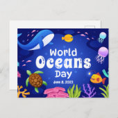 Werelddag van de oceanen, 8 juni 2023 briefkaart (Voorkant / Achterkant)