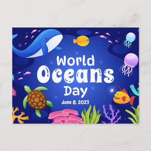 Werelddag van de oceanen, 8 juni 2023 briefkaart (Voorkant)