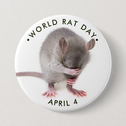 Werelddag van de Rat Ronde Button 7,6 Cm (Voorkant)