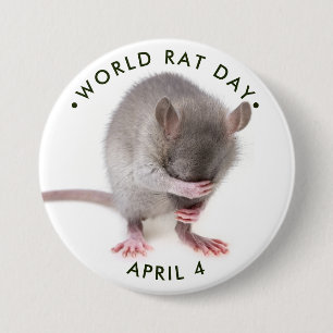 Werelddag van de Rat Ronde Button 7,6 Cm