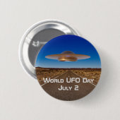 Werelddag van de UFO Ronde Button 5,7 Cm (Voorkant /achterkant)