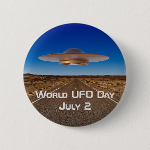 Werelddag van de UFO Ronde Button 5,7 Cm