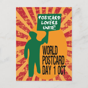 Werelddag voor Briefkaart grappige retro protestma