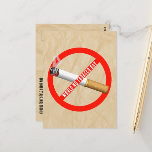 Werelddag voor tabak briefkaart (Voorkant / Achterkant in situ)