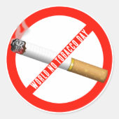 Werelddag voor tabak ronde sticker (Voorkant)