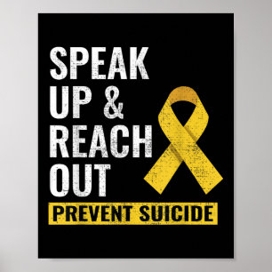 Werelddag voor Zelfmoordpreventie Bewustzijn Gele Poster