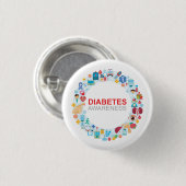 Werelddiabetesdag Bewustzijn Cirkel Button (Voorkant /achterkant)
