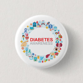Werelddiabetesdag Bewustzijn Cirkel Button