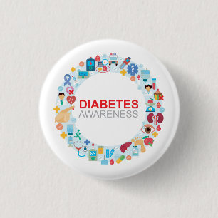 Werelddiabetesdag Bewustzijn Cirkel Button