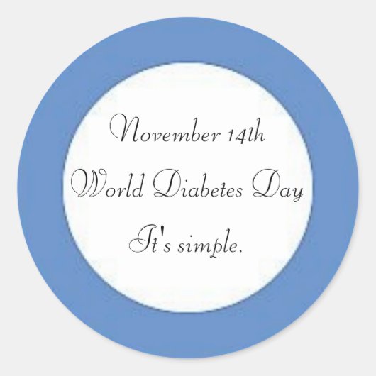 Werelddiabetesdag Ronde Sticker (Voorkant)